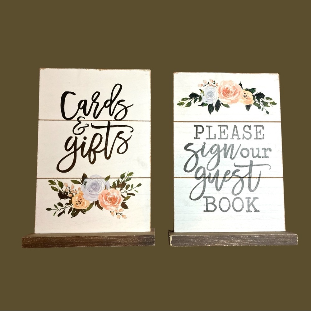 STUDIO HIS & HERS Wedding Guest Book & Gift Table Sign Set (2-piece)